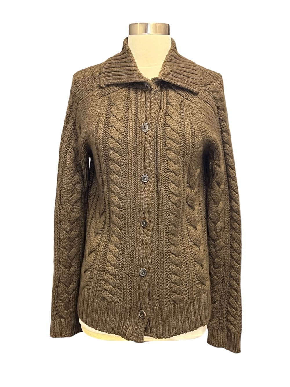 Jil Sander Cable Knit Cashmere Cardigan